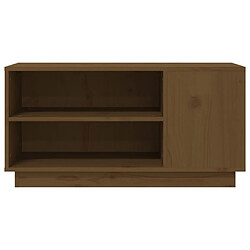 Maison Chic Meuble TV scandinave - Banc TV pour salon Marron miel 80x35x40,5 cm Bois de pin massif -MN44886 pas cher