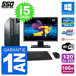 PC Lenovo M81 SFF Ecran 19" Intel i5-2400 RAM 16Go SSD 120Go Windows 10 Wifi · Occasion 