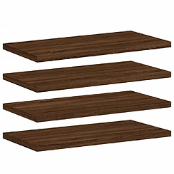 vidaXL Étagères murales 4 pcs chêne marron 40x20x1,5cm bois ingénierie