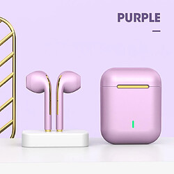 Universal Casque Bluetooth violet J18 dans l'oreille Bud casque sans fil avec microphone casque de jeu imperméable téléphone portable bouchon d'oreille pas cher