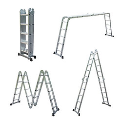 Secury-T Échelle Multifonction Pliable 4x5 marches 6 en 1 - 5.7m - 100% aluminium - Avec plateforme échafaudage 