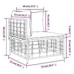 vidaXL Canapé d'angle de jardin avec coussin beige résine tressée pas cher