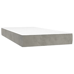 Maison Chic Lit Adulte - Lit simple Lit à sommier tapissier et matelas moelleux - Meuble de Chambre - Gris clair 100x200cm Velours -MN46176 pas cher