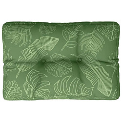 vidaXL Coussin de palette motif de feuilles 60x40x12 cm tissu