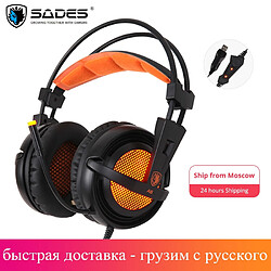 Universal Sades A6 casque gamer casque gamer 7.1 surround casque stéréo microphone usb aspiration lumière led PC gaming mère bande oreille avec microphone casque casque