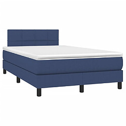 Maison Chic Lit adulte- Lit + matelas,Sommier à lattes de lit avec matelas bleu 120x190 cm tissu -GKD57998