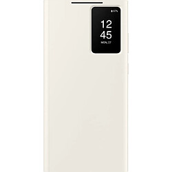 Etui Smart View avec porte carte Samsung Galaxy S23 Ultra 5G Beige Crème 