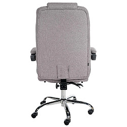 Acheter Decoshop26 Fauteuil de bureau ergonomique généreusement rembourrée avec repose-pieds en tissu gris et métal chromé 10_0002571