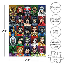 AQUARIUS Dc comics Puzzle cast Faces (Puzzle 1000 piAces) - Marchandises et objets de collection Dc comics sous licence officielle - Sans Ablouissement - Ajustement prAcis - 20 x 28 pouces