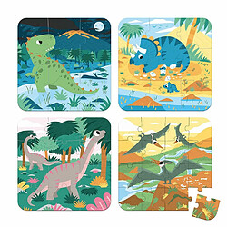 Lot de 4 puzzles évolutifs Dinosaures - Janod