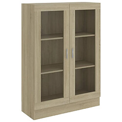 vidaXL Armoire à vitrine Chêne sonoma 82,5x30,5x115 cm Bois ingénierie