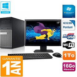 PC Tour DELL 9020 Intel G3220 Ram 16Go Disque 1 To Wifi W7 Ecran 19" · Occasion 