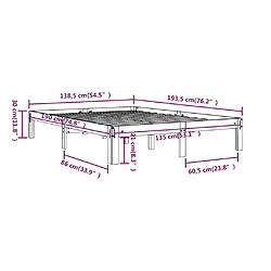 vidaXL Cadre de lit sans matelas 135x190 cm pas cher