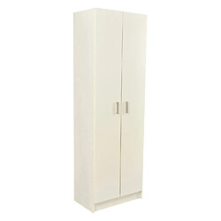 Alter Armoire polyvalente avec deux portes avec cinq étagères, couleur blanche, Dimensions 180 x 59 x 37 cm