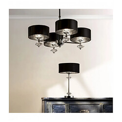 Searchlight Lampe de table new orleans 1 ampoule chrome avec abat-jour noir / intérieur argent