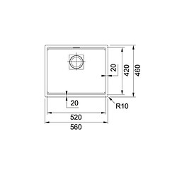 Evier à encastrer sous plan 56cm fragranit café crème - 467735SBVL - FRANKE