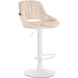 Non Tabouret de bar Milet velours blanc 