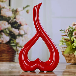 Wewoo Coeur forme créatif vase à fleur en céramique décor à la maison décoration de mariage festival bureau rouge