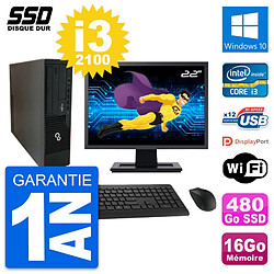 PC Fujitsu E910 DT Ecran 22" Intel i3-2100 RAM 16Go SSD 480Go Windows 10 Wifi · Occasion 