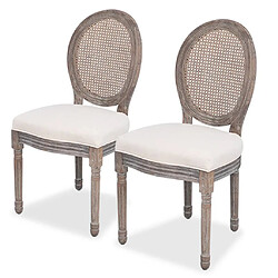 vidaXL Chaises à manger lot de 2 crème tissu 