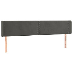 Avis Maison Chic Tête de lit scandinave à LED,meuble de chambre Gris foncé 203x16x78/88 cm Velours -MN21779