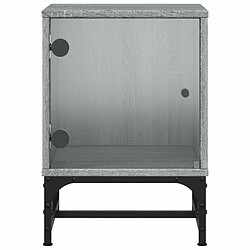 Maison Chic Table de chevet | Table de nuit avec porte en verre sonoma gris 35x37x50 cm -GKD41629 pas cher