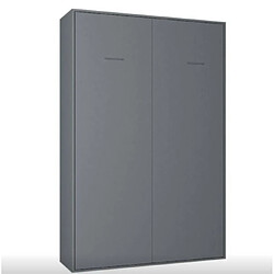 Avis Inside 75 Composition armoire lit escamotable SMART-V2 gris mat Couchage 140 x 200 cm colonne armoire