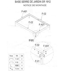 Option base pour serre jardin 2.50m² - basesr1912 - HABRITA