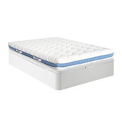 Vente-Unique Ensemble 160 x 200 cm sommier coffre blanc + matelas mousse mémoire de forme ép.20cm - AIRMEMORY de DREAMEA 