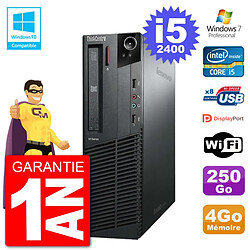 PC Lenovo ThinkCentre M82 SFF i5-2400 RAM 4Go Disque 250Go Graveur DVD Wifi W7 · Occasion 