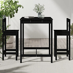 Avis Maison Chic Table de bar et chaises d'extérieur 3 pcs,Ensemble de bar de jardin pour relax noir bois de pin massif -GKD992908