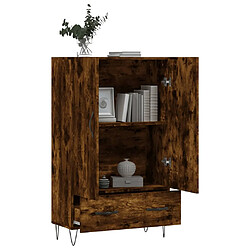 Avis vidaXL Buffet haut chêne fumé 69,5x31x115 cm bois d'ingénierie