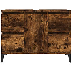 Acheter vidaXL Meuble d'évier chêne fumé 80x33x60 cm bois d'ingénierie