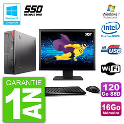 PC Fujitsu Esprimo E520 Ecran 22" G3220 RAM 16Go SSD 120Go Graveur DVD Wifi W7 · Occasion 