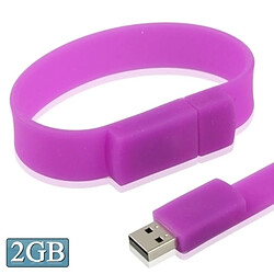 Wewoo Clé USB Violet Disque Flash USB 2.0 Bracelets Silicon 2 Go 