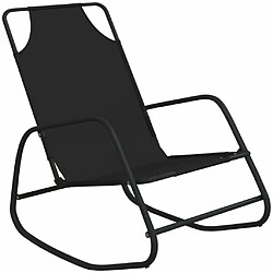 Maison Chic Chaise longue à bascule | Bain de soleil Relax | Transat Noir Acier et textilène -GKD42982