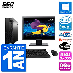 PC Lenovo M83 SFF Ecran 22" Intel G3220 RAM 8Go SSD 480Go Windows 10 Wifi - Occasion