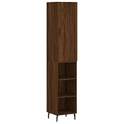 vidaXL Buffet haut Chêne marron 34,5x34x180 cm Bois d'ingénierie