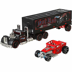 Hot Wheels Super Rigs, vAhicule de transport avec 1 voiture Hot Wheels A lAchelle 1:64, cadeau pour les collectionneurs et les enfants de 3 ans et plus, les styles peuvent varier