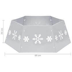 vidaXL Jupe de sapin de Noël Argenté et blanc Ø68x25 cm pas cher