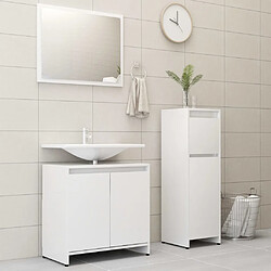 ComfortXL Ensemble De Meubles De Bain 3 Pièces Blanc Bois D'ingénierie