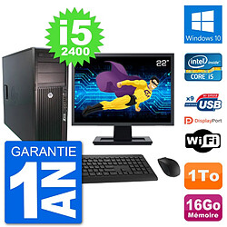 PC Tour HP Z210 Ecran 22" Intel i5-2400 RAM 16Go Disque Dur 1To Windows 10 Wifi - Occasion