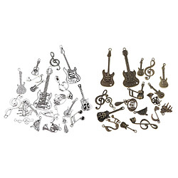 21pcs Symbole De Note De Musique Mixte Bricolage Charmes Pendentifs Trouver De L'argent pas cher