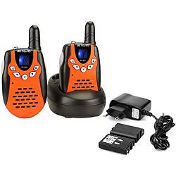 Retevis talkie walkie 8 canaux avec lampe torche et batteries et chargeur orange noir