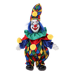 Poupée en porcelaine de clown drôle de 6 pouces en cadeau d'artisanat de costume coloré accs # 3 poupées clowns de collection