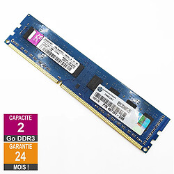 Barrette Mémoire 2Go RAM DDR3 Kingston HP497157-D88-ELFWG DIMM PC3-10600U 2Rx8 - Reconditionné