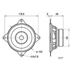 Haut-parleur à large bande 8 Ohm 30 W