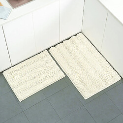 LUUCOZK Tapis de bain antidérapants absorbants à séchage rapide pour salle de bain - Blanc lait-61x122cm