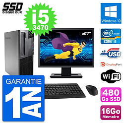 PC Lenovo M82 SFF Ecran 27" Intel i5-3470 RAM 16Go SSD 480Go Windows 10 Wifi · Occasion 