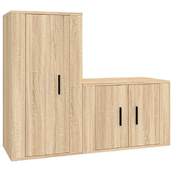 Maison Chic Ensemble de meubles TV 2 pcs pour salon - chêne sonoma bois d'ingénierie -MN61548